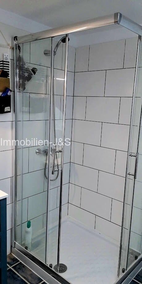 Shower in the lower bathroom