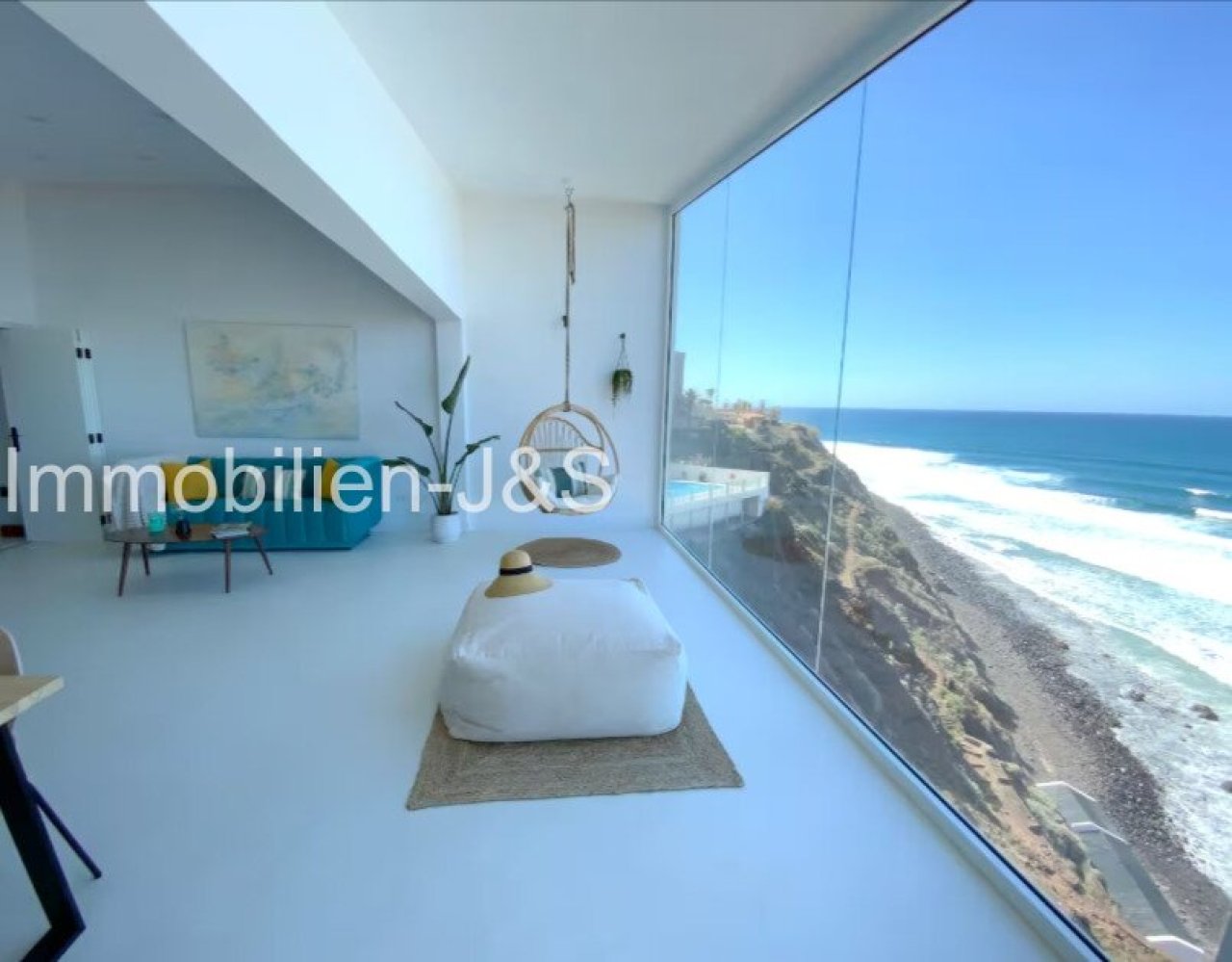 Open living / dining / kitchen area