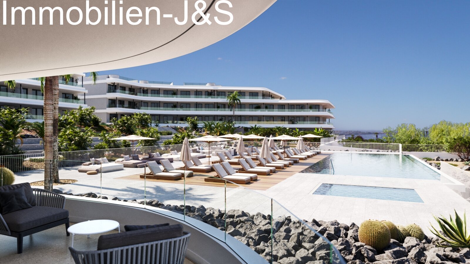 Nuevo apartamento de esquina con vistas a la piscina y sol de tarde en "Atlantic Homes"